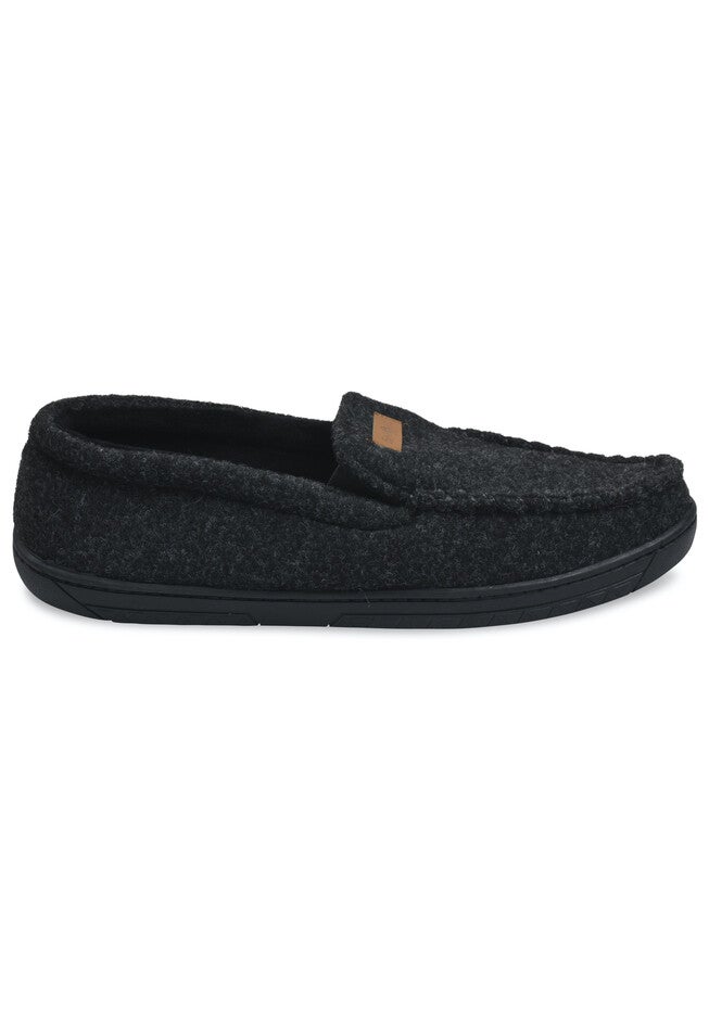 Mens Faux Wool Mocassin Slipper With Velour Lining Slippers, , alternate image number 2