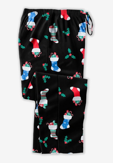 Novelty Print Flannel Pajama pants, STOCKING, hi-res image number null
