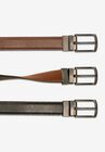 Reversible Leather Dress Belt, BLACK BROWN, hi-res image number null