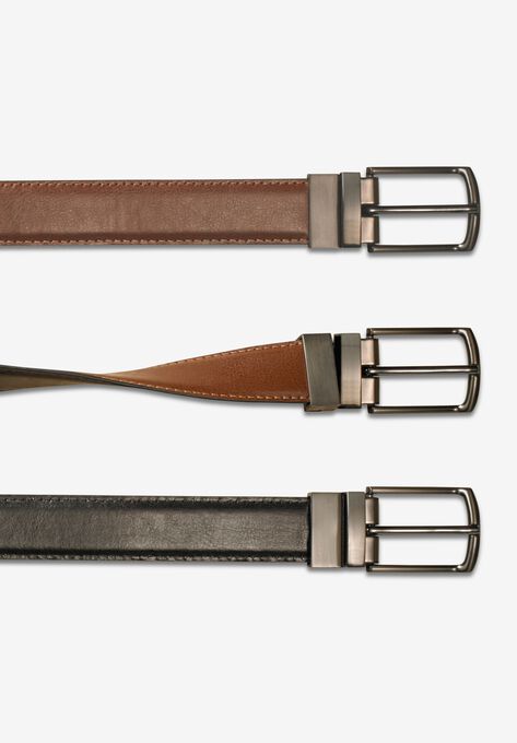 Reversible Leather Dress Belt, BLACK BROWN, hi-res image number null