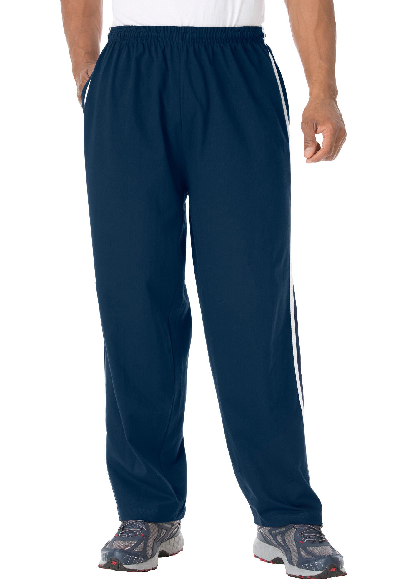 KingSize Men s Big Tall 5 Pocket Relaxed Fit Denim Look Sweatpants 4XL Stonewash