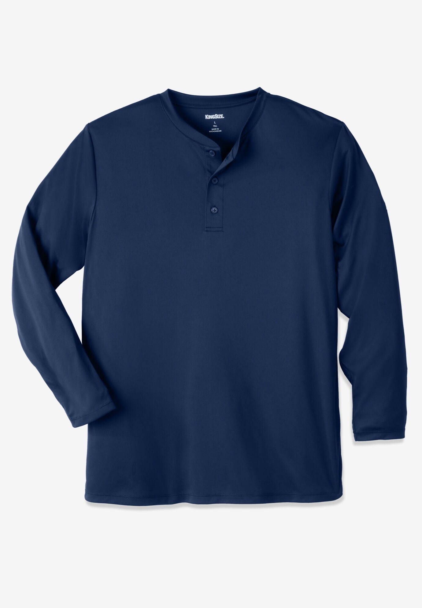 Moisture wicking henley King Size