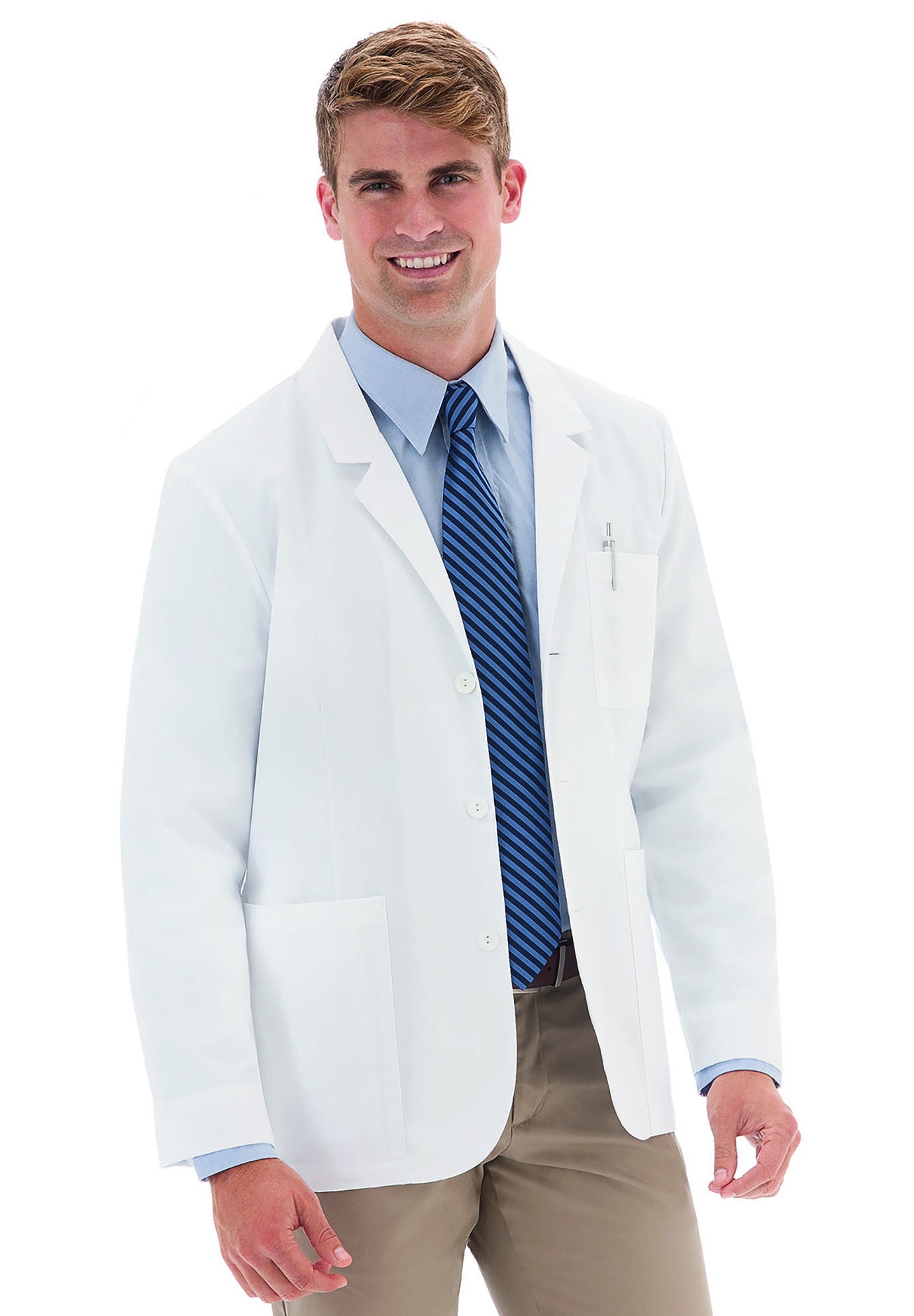 Men&#39;S 30 inches Lab Coat, WHITE, hi-res image number 0