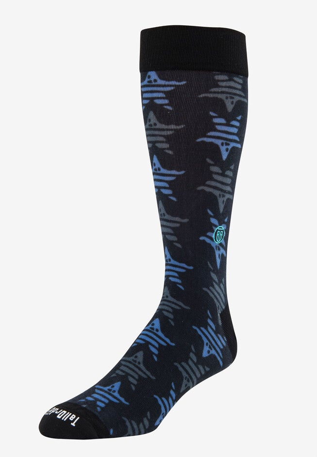 TallOrder: The Stuie Sock, LIGHT BLUE STARS, hi-res image number null