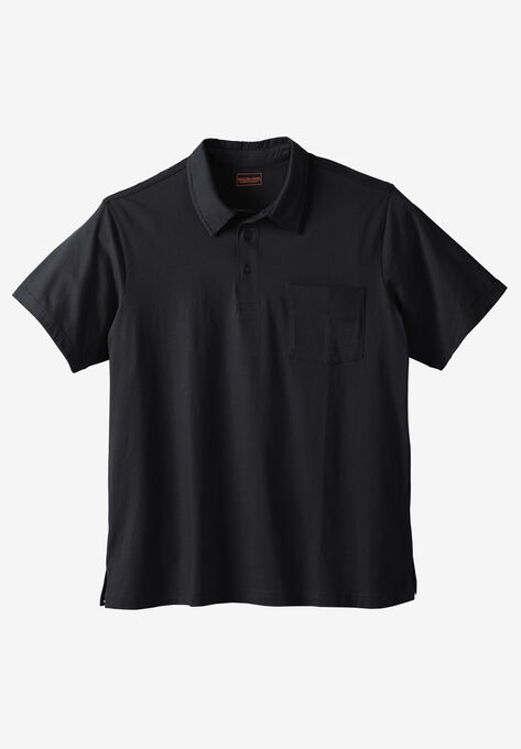 Heavyweight Jersey Polo Shirt, BLACK, hi-res image number null