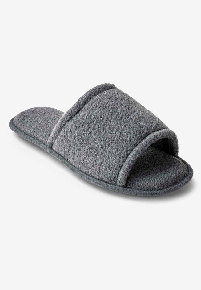 Fleece lined slide slipper, CHARCOAL, hi-res image number null