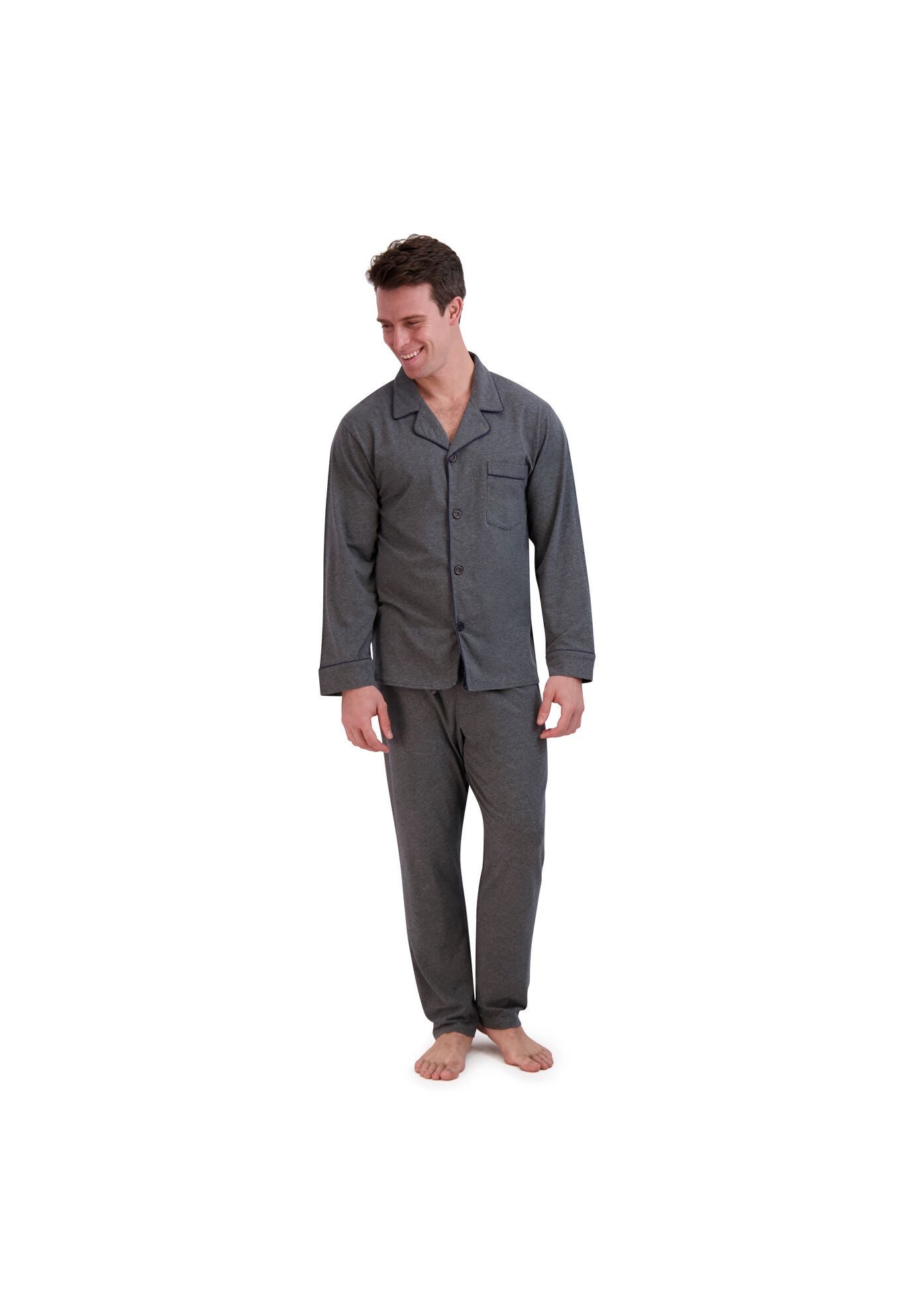 Knit Pajama Set Pajamas, CHARCOAL, hi-res image number 0