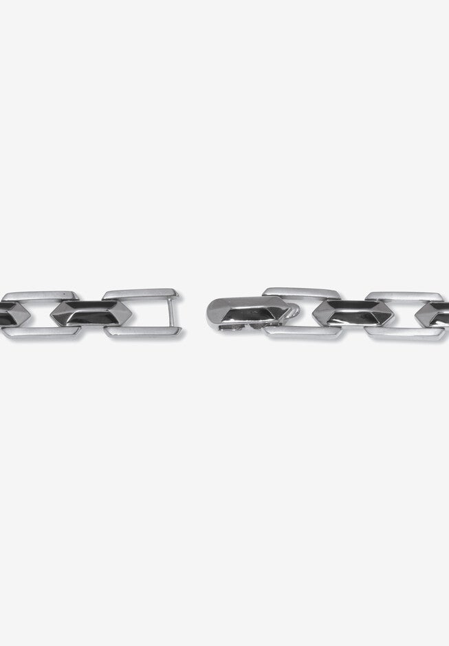 Men'S Stainless Steel Link Bracelet 9-Inch, , on-hover image number null