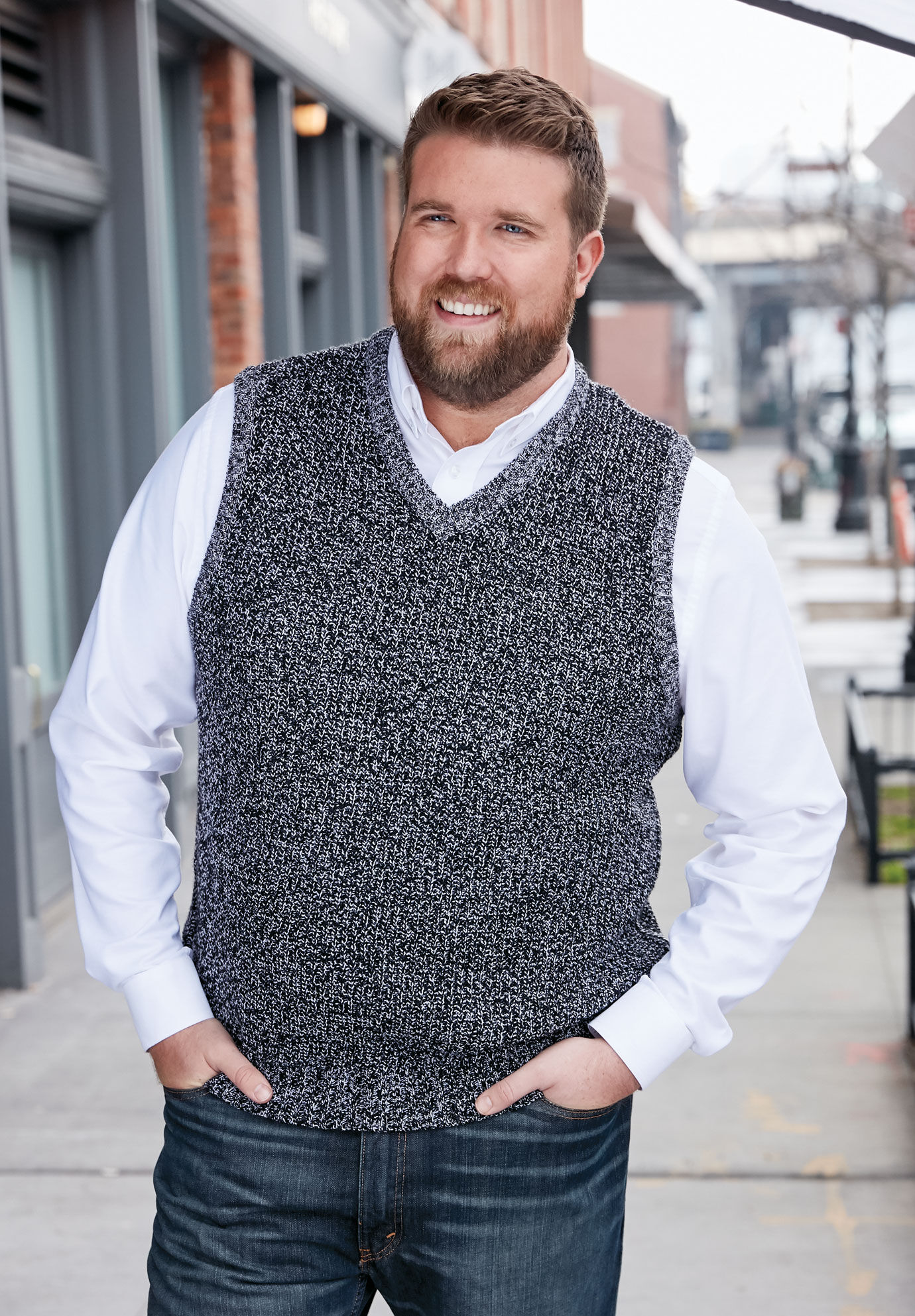 KingSize Men's Big & Tall Shaker Knit V-Neck Sweater Vest
