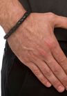 Stainless Steel and Twised Braid Leather Bracelet, , alternate image number null