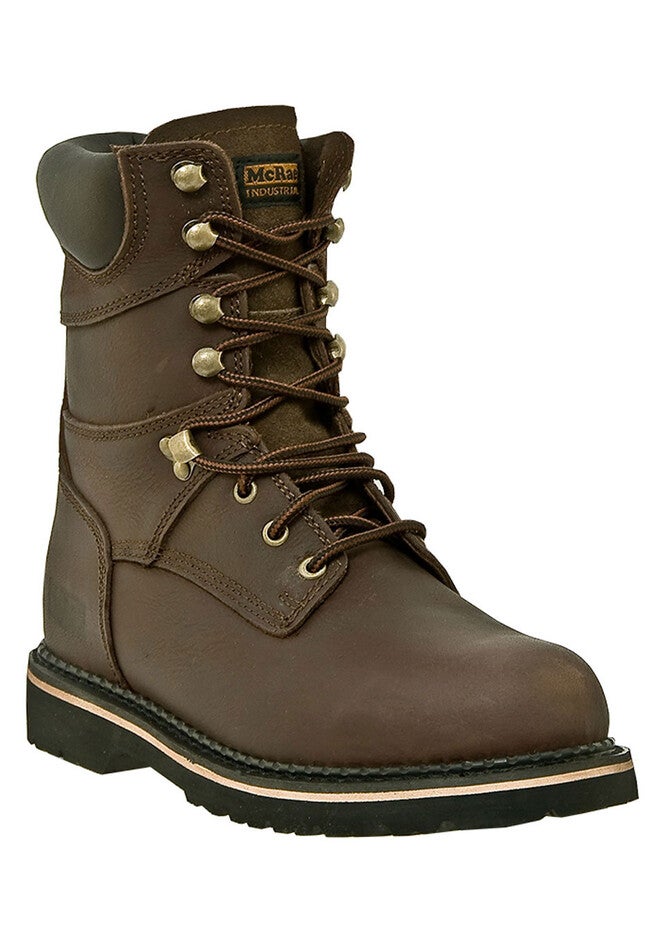 McRae 8 inches Soft Toe Lace Boots, DARK BROWN, hi-res image number 0