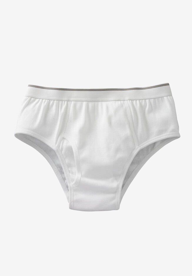 6 Pack Cotton Classic Briefs by Kings' Court®, WHITE, hi-res image number null