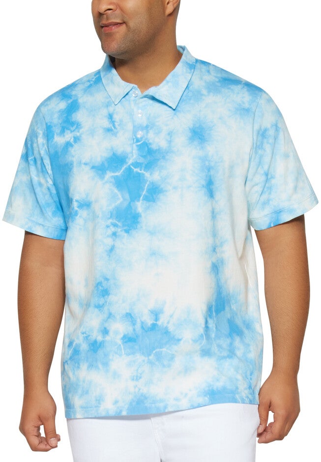 Sky Tie-Dye Polo, SKY BLUE, hi-res image number null