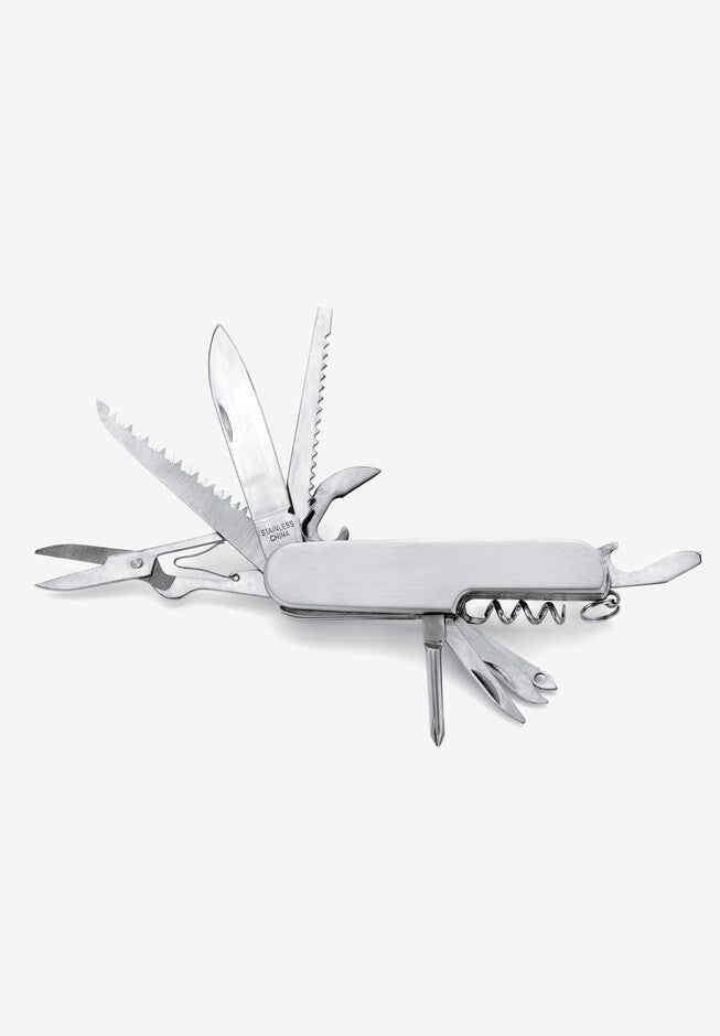 Stainless Steel Pocket Utility Knife, STAINLESS STEEL, hi-res image number 0