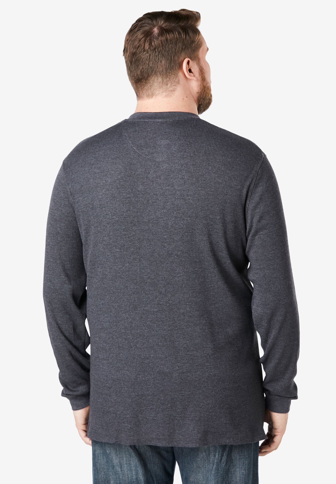 Waffle Knit Thermal Henley Tee King Size