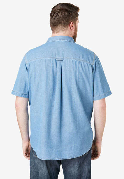 Boulder Creek® Short Sleeve Denim & Twill Shirt, , on-hover image number null