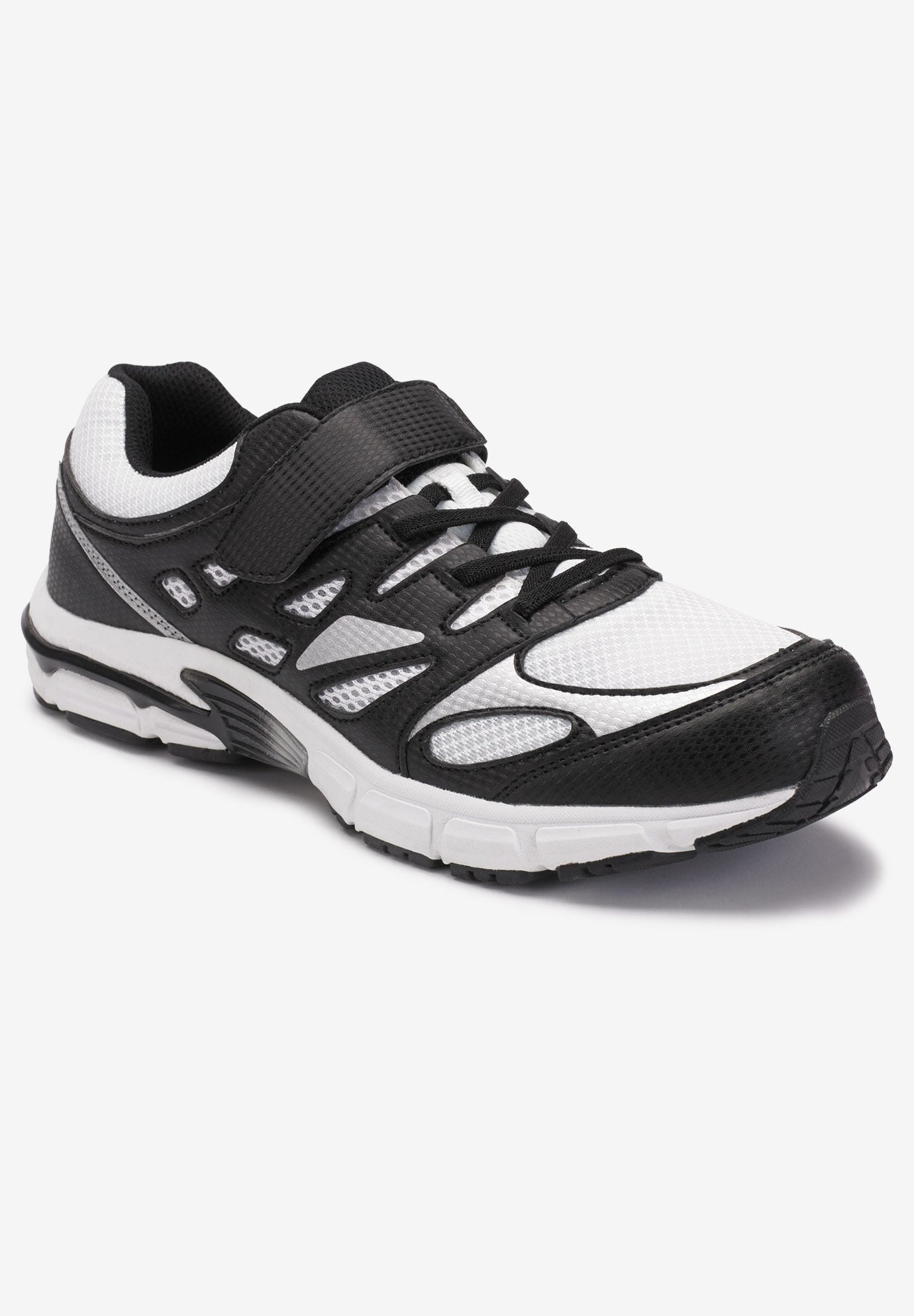 No Tie Sneakers With Memory Foam Jet Black White King Size