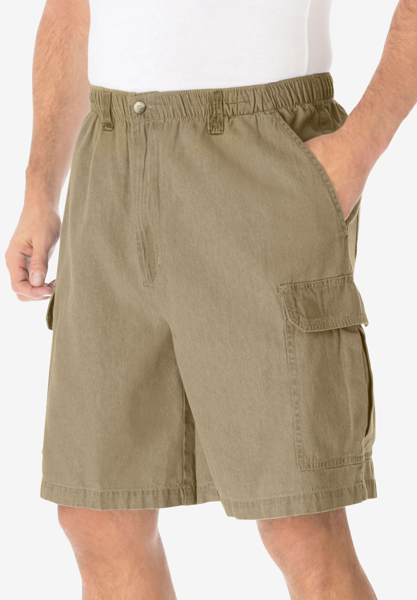 100% Pure Cotton Creekwood Elastic Waist Twill Shorts for Big & Tall Men