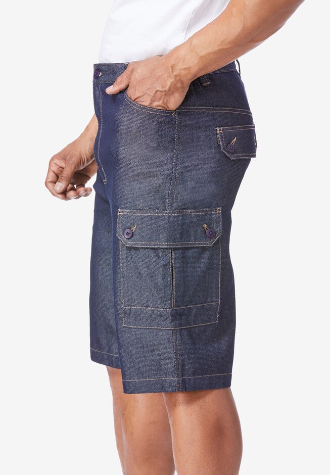 Lightweight Comfort Denim Cargo Jean Shorts, , alternate image number null
