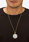 Genuine Half Dollar Pendant Necklace In Yellow Goldtone, , alternate image number null