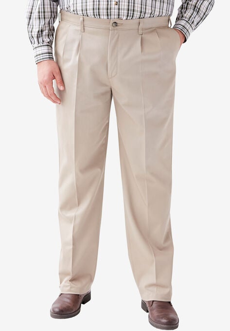 Relaxed Fit Pleat Front Pants By Lee Big And Tall Casual Pants