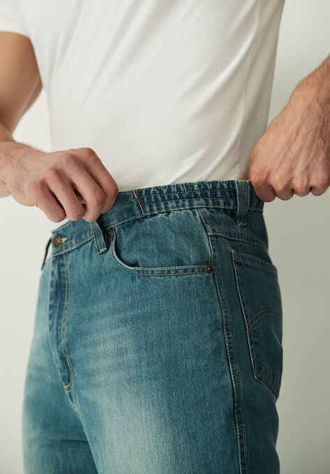 Liberty Blues™ Loose-Fit Side Elastic 5-Pocket Jeans, , alternate image number null