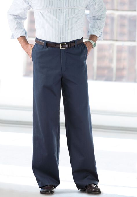 Wrinkle-Free Pants With Expandable Waist, Wide Leg, , alternate image number null
