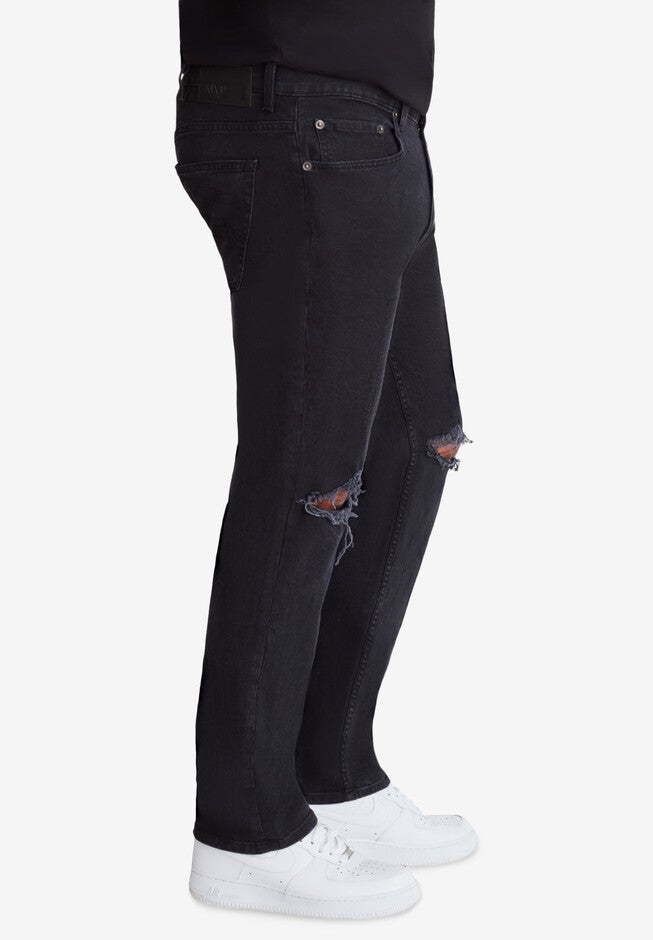 MVP Collections® Slit Knee Straight Leg Jeans, , alternate image number null