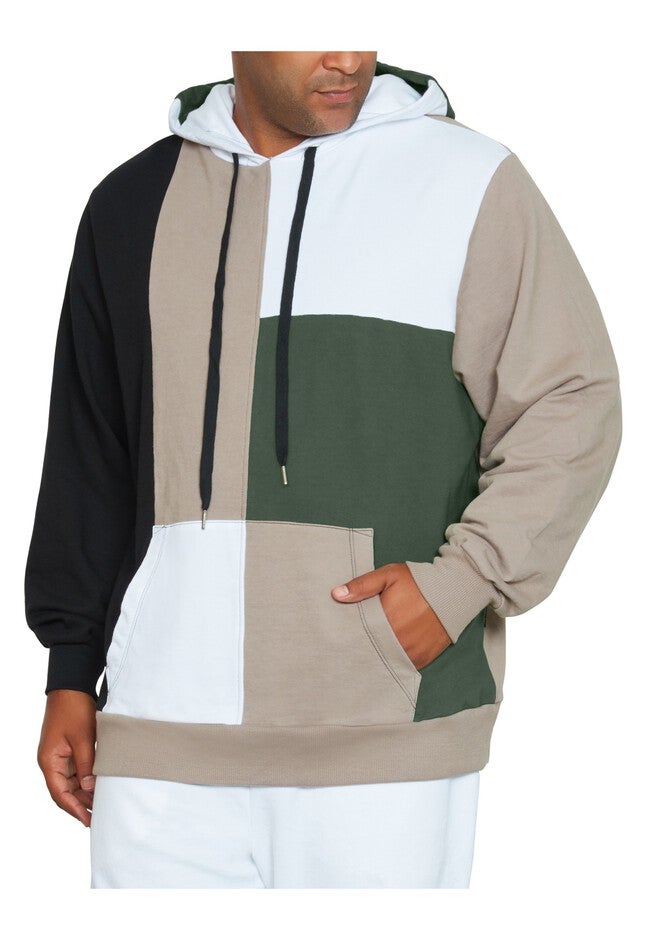 MVP Collections® Color-Block Pullover Hoodie, OLIVE, hi-res image number 0