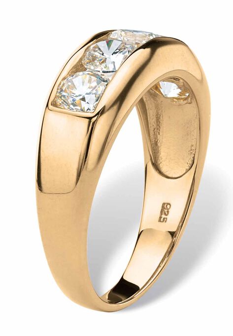 Men's 2.50 TCW CZ Wedding Band in Gold-Plated Sterling Silver, , on-hover image number null