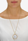 Genuine Half Dollar Pendant Necklace In Yellow Goldtone, , alternate image number null
