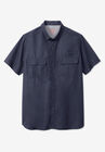 Off-Shore Short-Sleeve Sport Shirt by Boulder Creek®, NAVY, hi-res image number 0