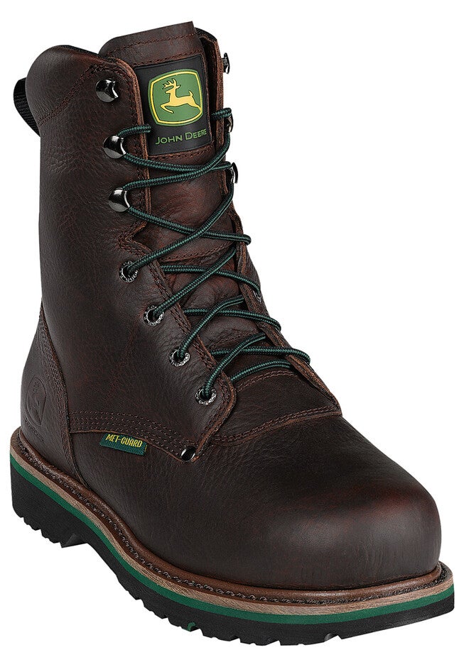 John Deere 8 inches Steel Toe Lace Boot, DARK BROWN, hi-res image number null
