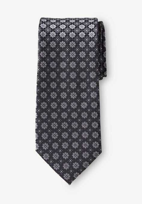 KS Signature Extra Long Classic Paisley Tie, BLACK FLORAL, hi-res image number null