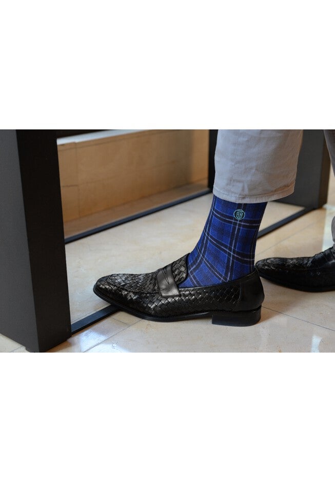 The Blue Plaid Socks, , on-hover image number 1