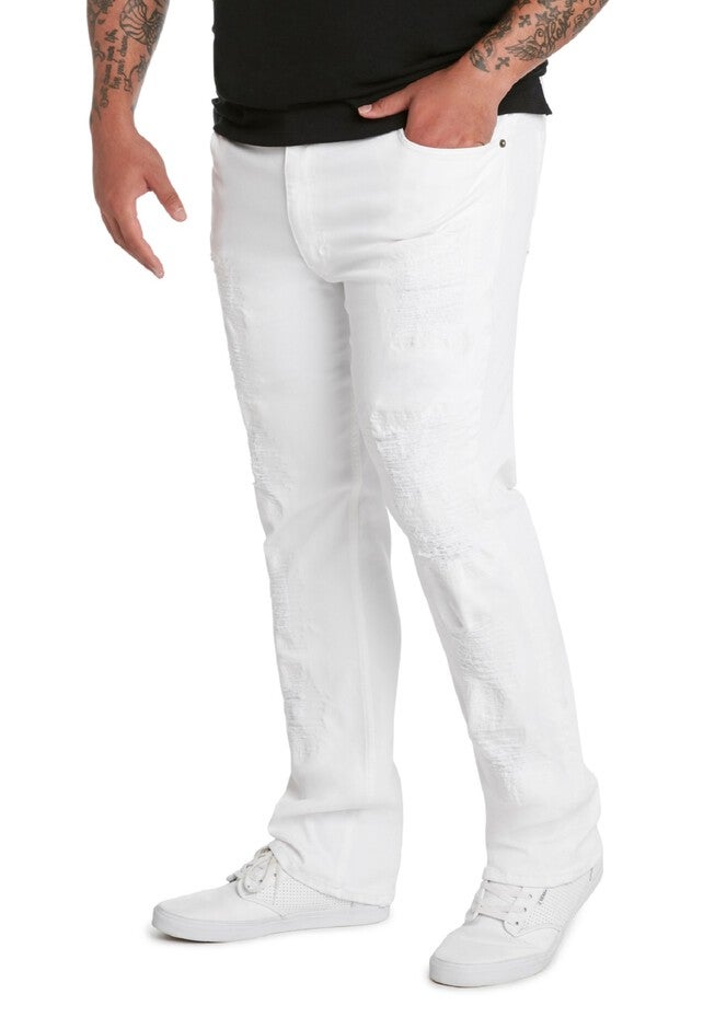 MVP Collections® Distressed Denim Jeans, CRYSTAL WHITE, hi-res image number null