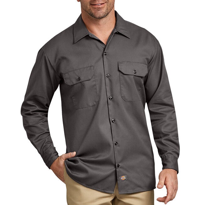 Long Sleeve Work Shirt, GRAVEL GREY, hi-res image number null