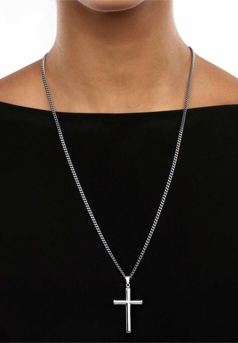 Sterling Silver Cross Pendant with 24 inch Chain, , alternate image number null