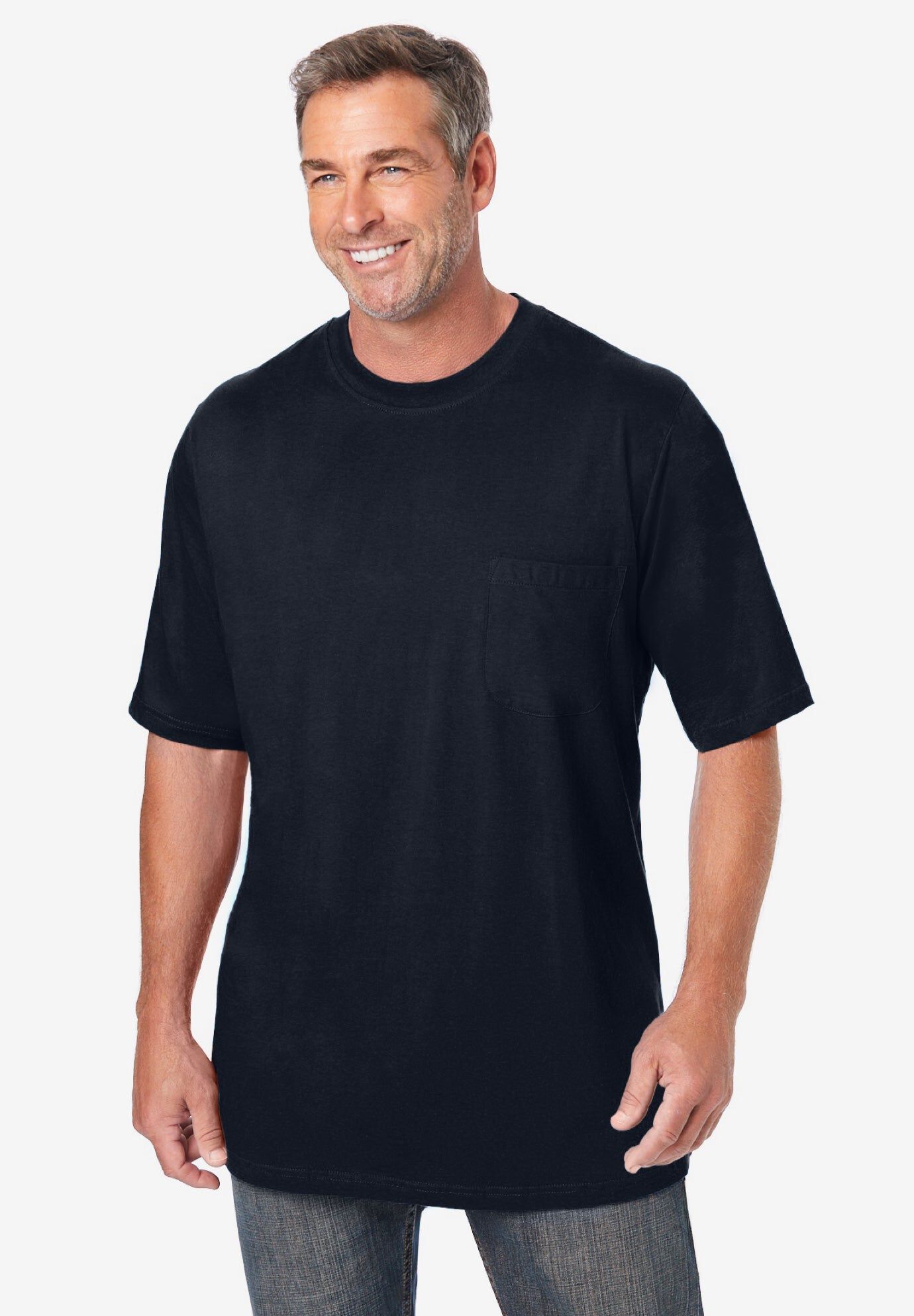 Ultra-Lightweight Relaxed Crewneck Tee, Black | King Size