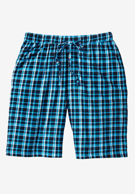 Hanes® 2-Pack Sleep Shorts, BRIGHT NAVY BLUE PLAID, hi-res image number null