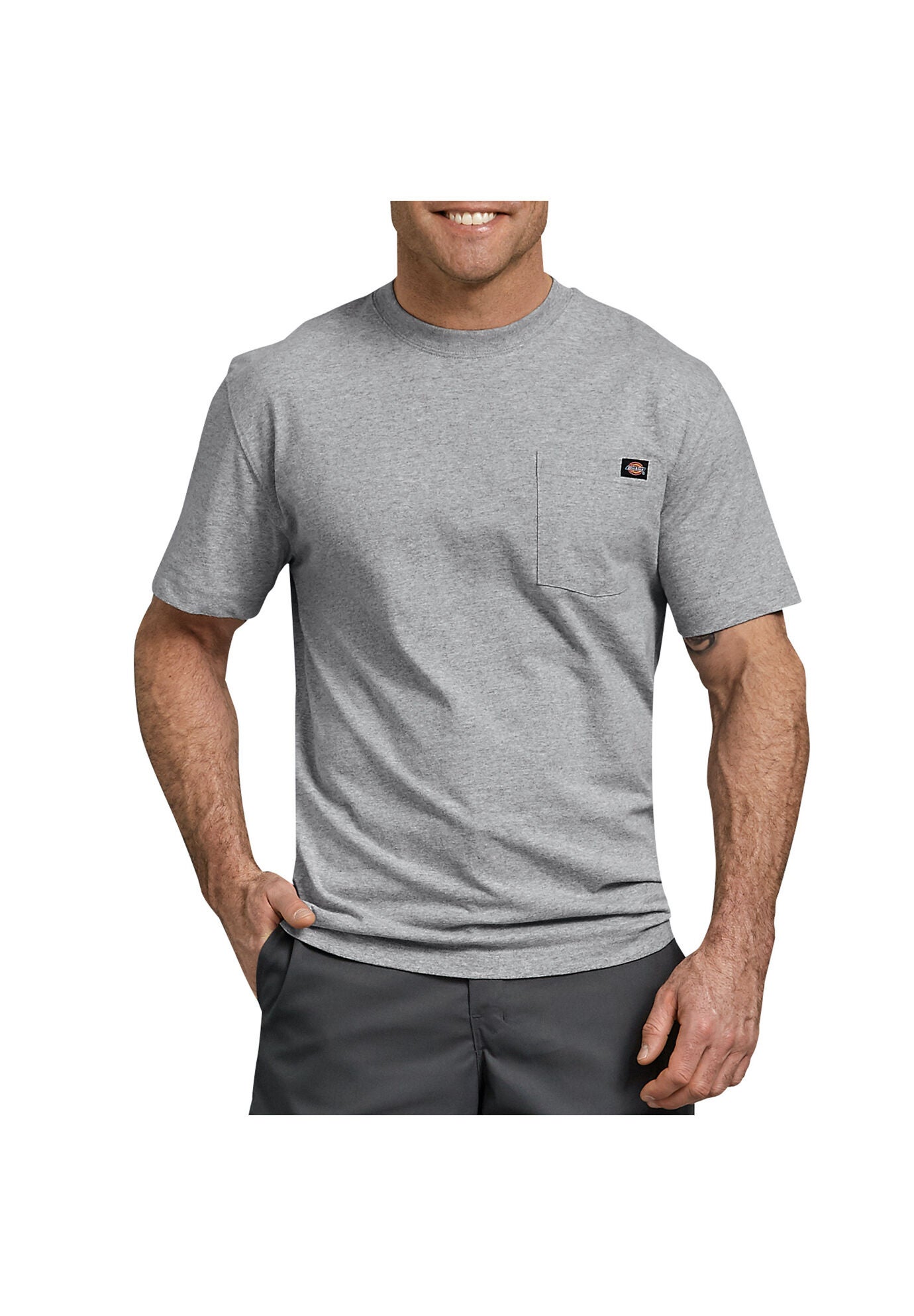 Dickies Short Sleeve Heavyweight T-Shirt, HEATHER GREY, hi-res image number 0