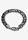 Black Ruthenium-Plated Curb-Link Bracelet 10", BLACK, hi-res image number null