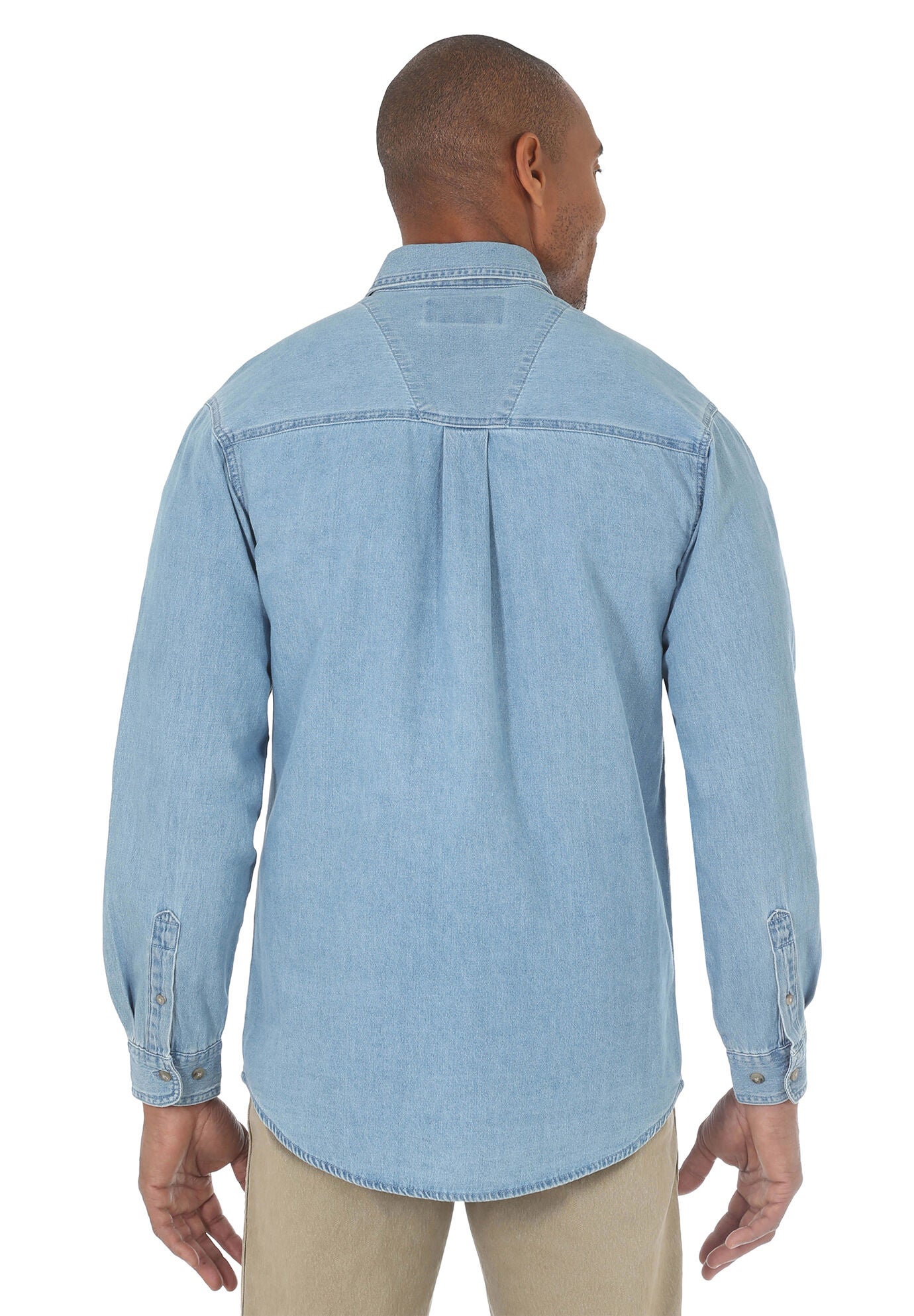 Wrangler Rugged Wear Basic Denim Shirt, STONEWASH, on-hover image number 1