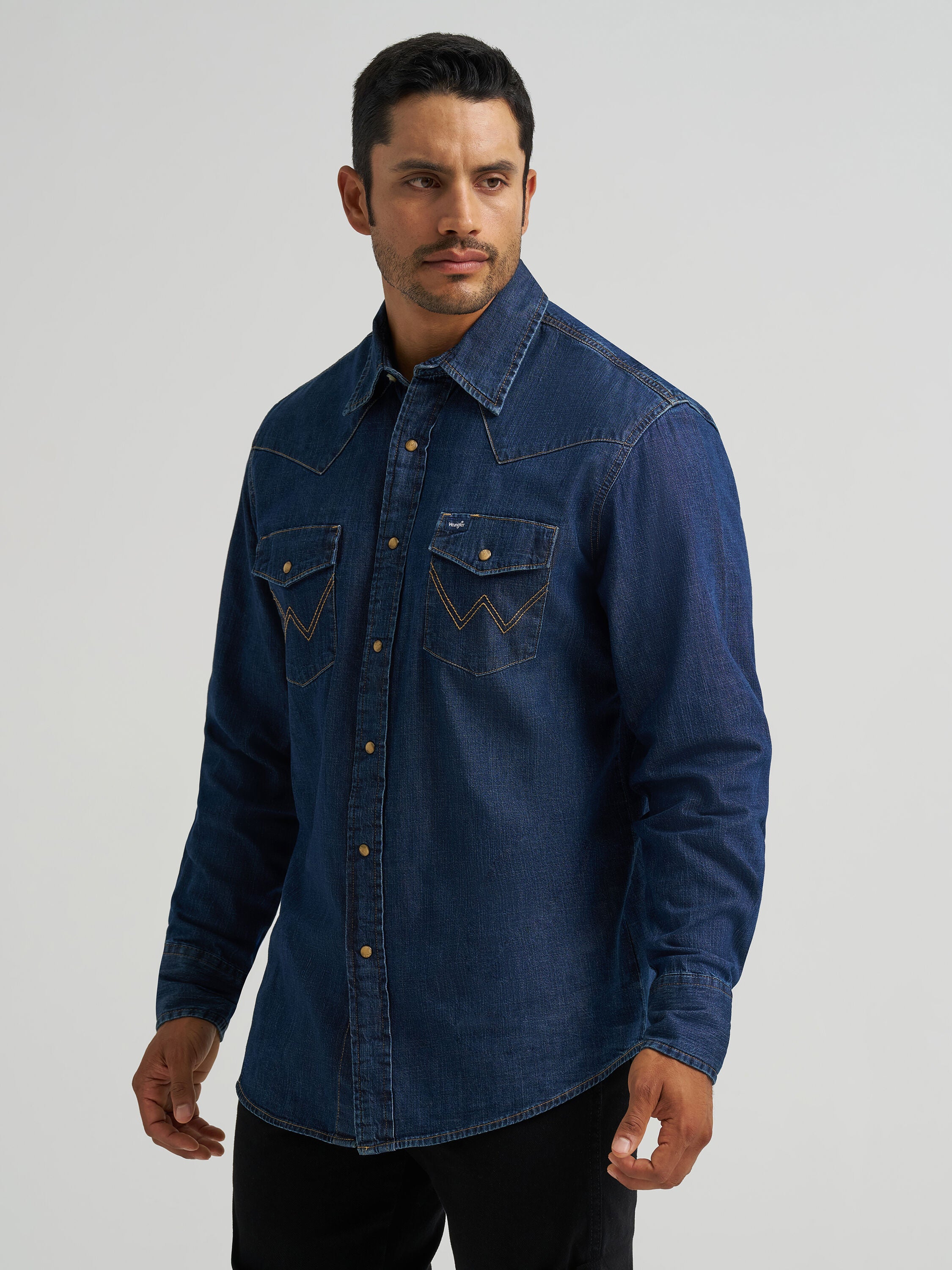 Wrangler Classic Denim Western Snap Shirt