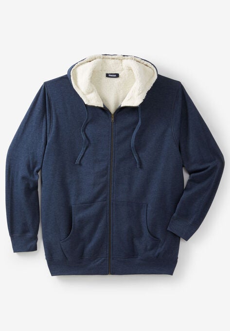 Vil have På forhånd dybt Sherpa-Lined Fleece Zip Hoodie | King Size
