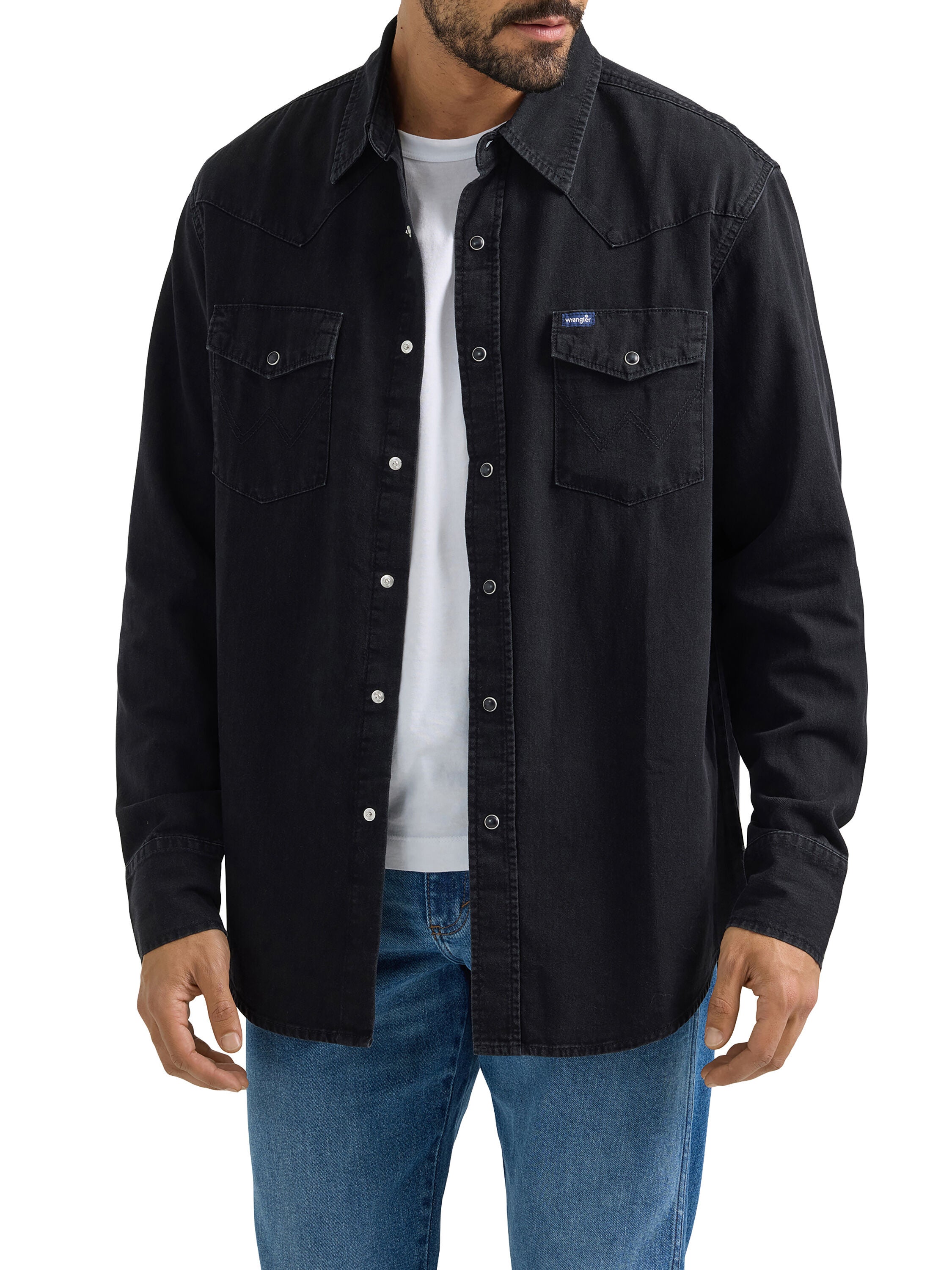 Wrangler Classic Denim Western Snap Shirt