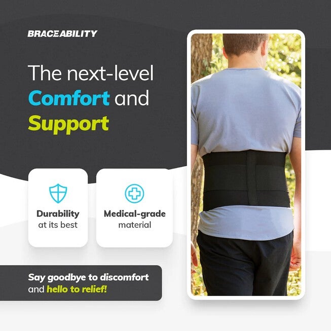 Lumbar Back Brace, BLACK, alternate image number 5