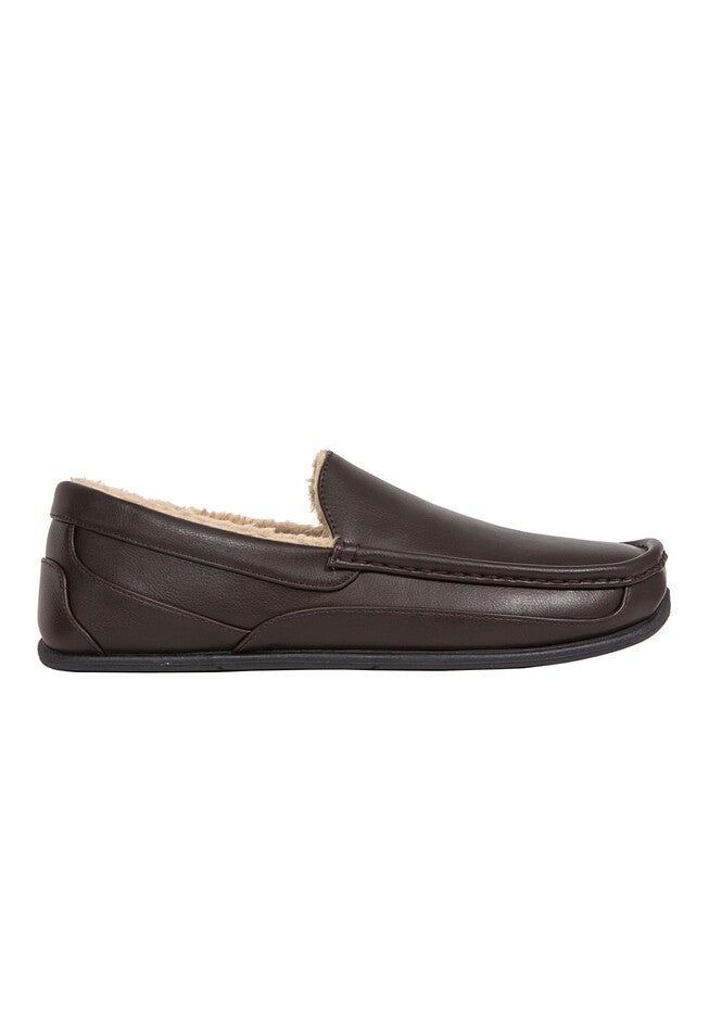 Spun Faux Leather Slippers, , alternate image number null