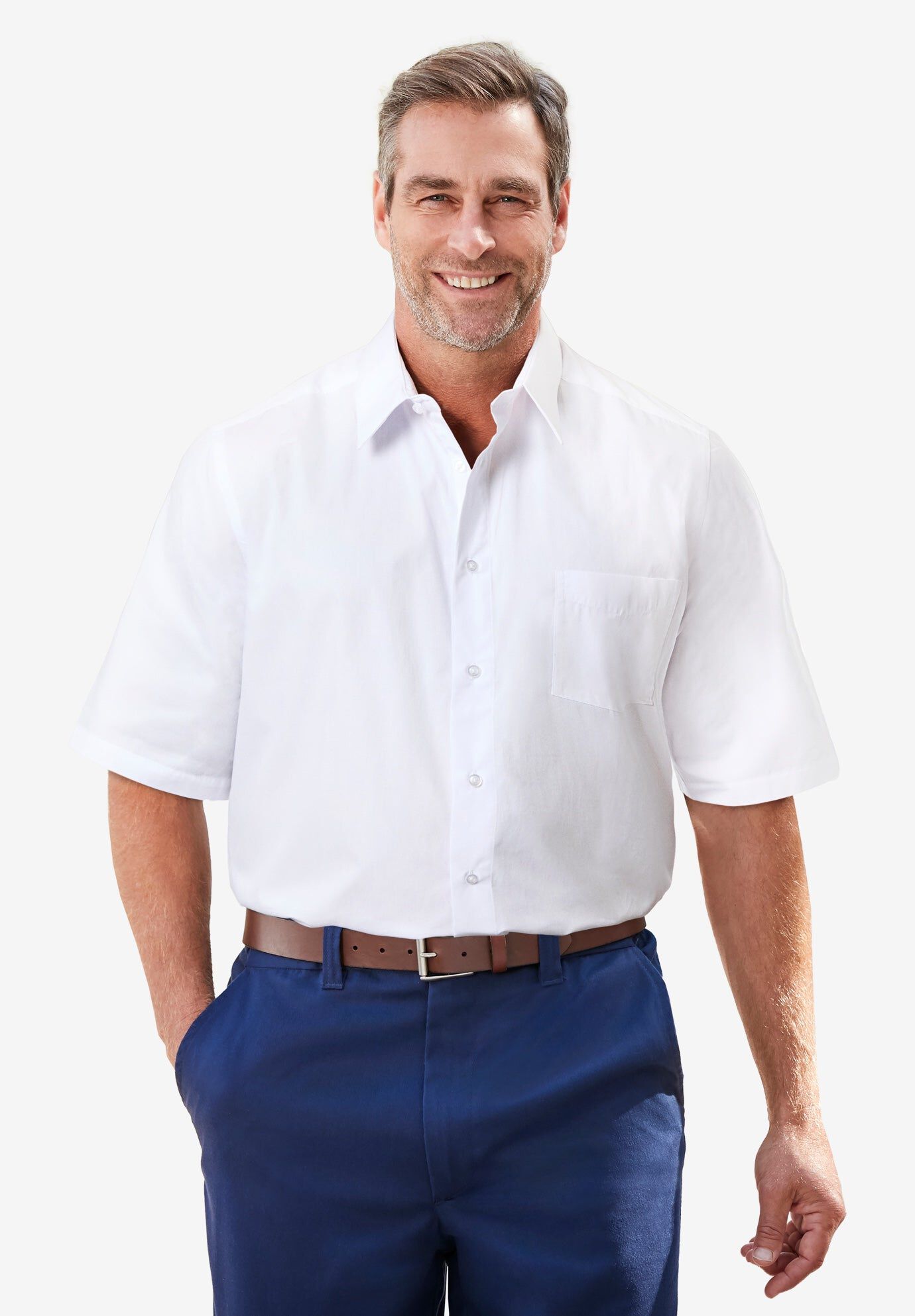 Mayoral Short Sleeve Dress Shirt with Pocket in White