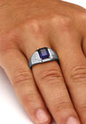 Platinum Over Sterling Silver Sapphire and Diamond Accent Ring, , alternate image number null
